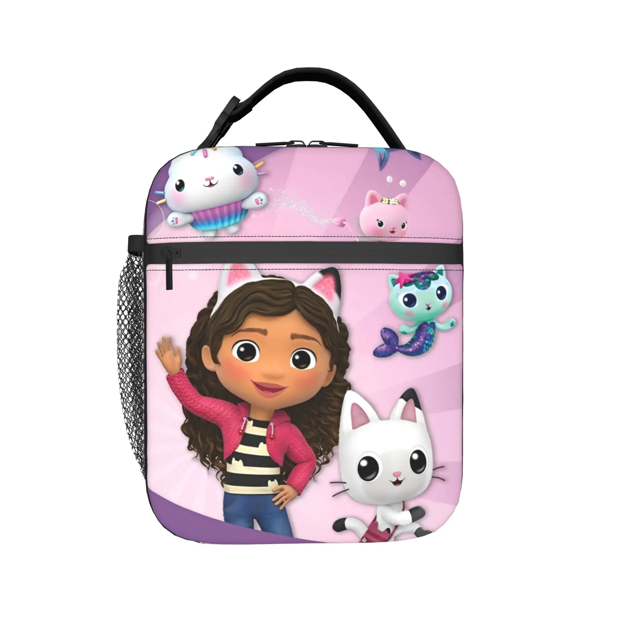 Cartoon Cute Gabbys Doll Houses Girl Insulated Lunch Bag High Capacity  Lunch Container Cooler Bag Tote Lunch Box College Picnic