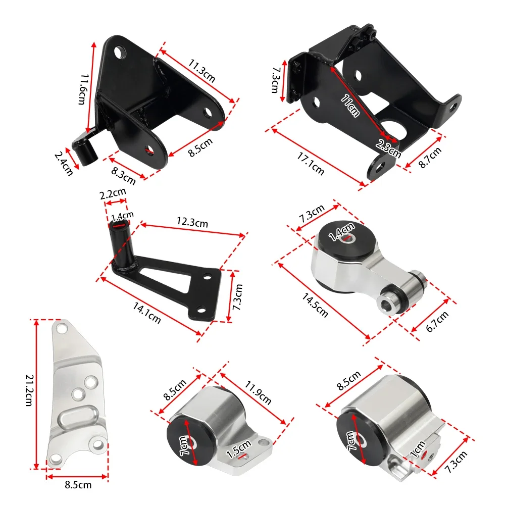 70A Motor Motor Mount Swap Kit für 2006–2011 Honda Civic Si K20 K24 FA FG FD EM-1007-S