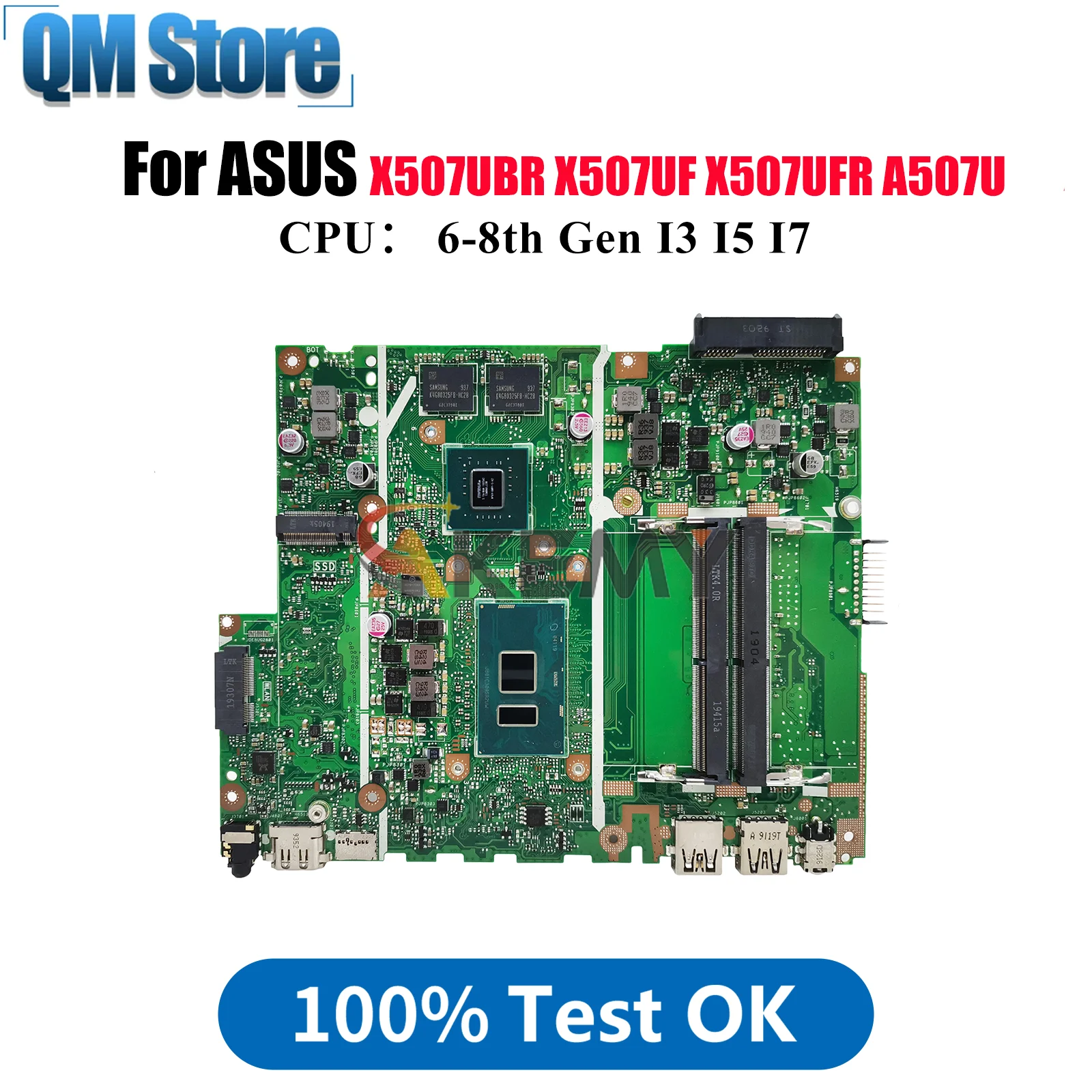 

X507UBR Laptop Motherboard For ASUS X507UBR X507UFR Y5000U F507U R507U X507UF X507U X507UB X507UAR A507U Mainboard I3 I5 I7 CPU