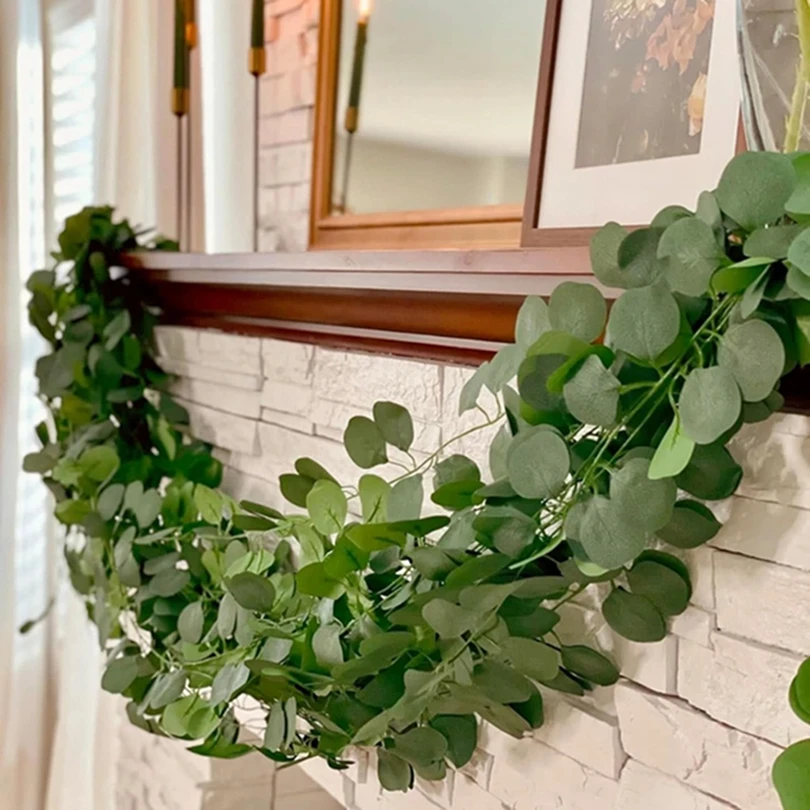 

1PC 200CM Plant Green Eucalyptus Leaves Lvy Vine Home Room Wedding Decorative Product Hot Sale Hanging Garland Artificial Plants