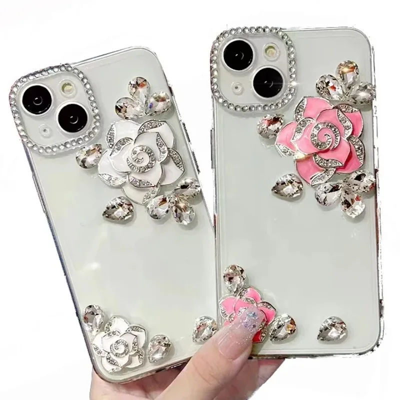 Crystal Diamond Case for Huawei, Luxury Bling, Handmade Case for P30, P50Pro, P40lite, Mate30, 40, for Honor 8X, 9X, 50, 60Pro