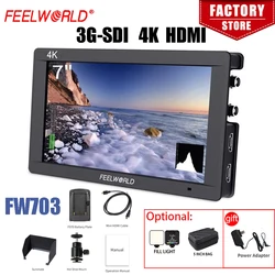 Feelworld FW703 3G SDI 4K HDMI Camera Field Monitor 7 Inch IPS Full HD 1920x1200 Portable DSLR Monitor for Sony Nikon Canon