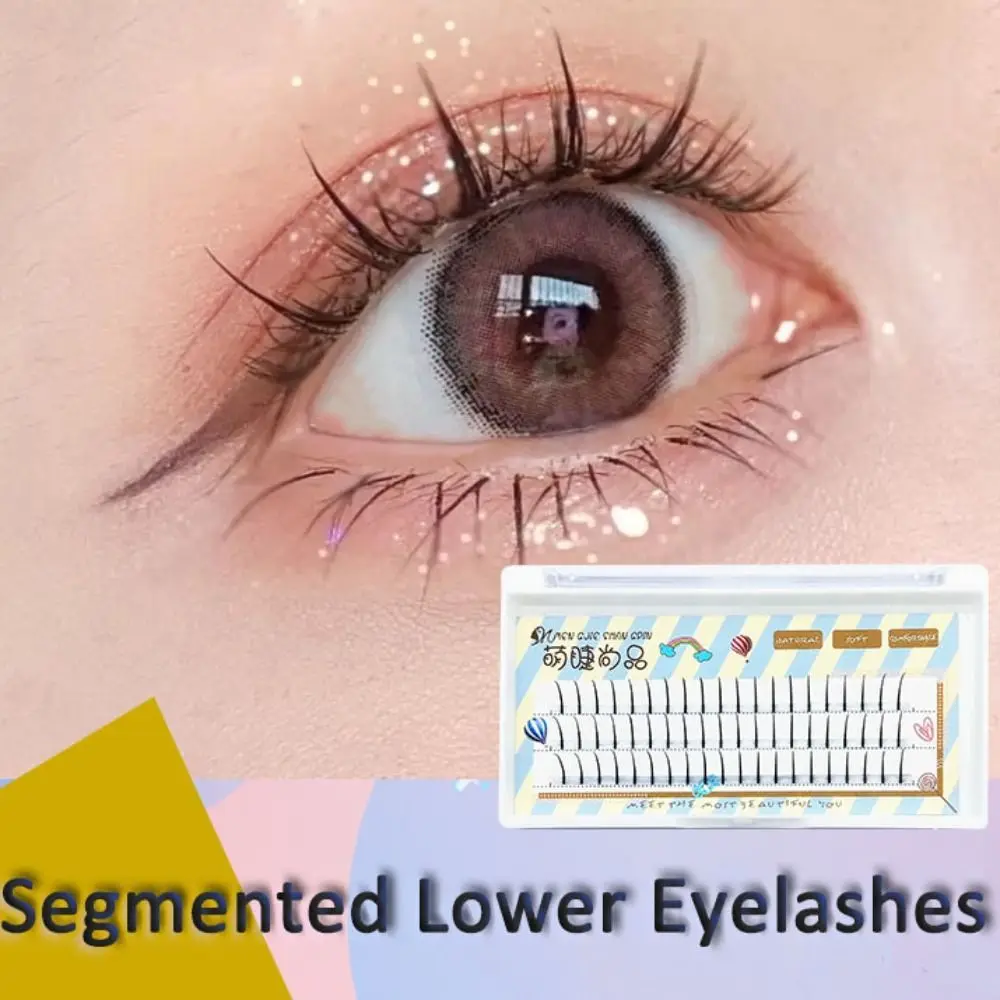 Dolce 5mm Ciglia inferiori segmentate Fai da te Impermeabile Ciglia inferiori corte Trucco di lunga durata Sotto i grappoli degli occhi Strumenti per il trucco degli occhi