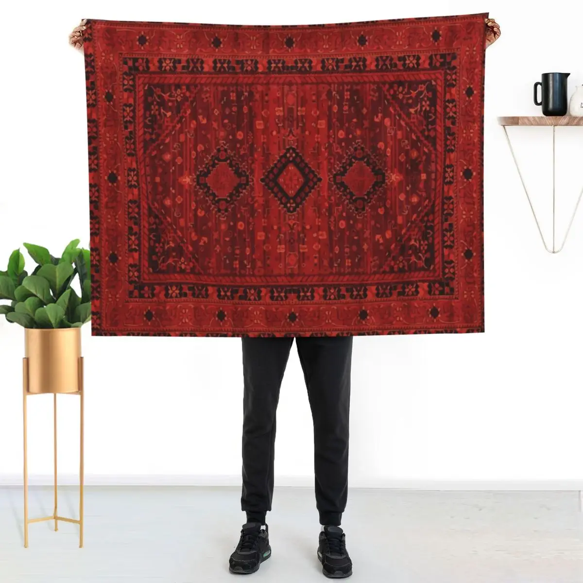 HQ Bohemian Oriental Farmhouse Moroccan & Ottoman Style Artwork. Throw Blanket anime Summer Beddings Flannel Blankets