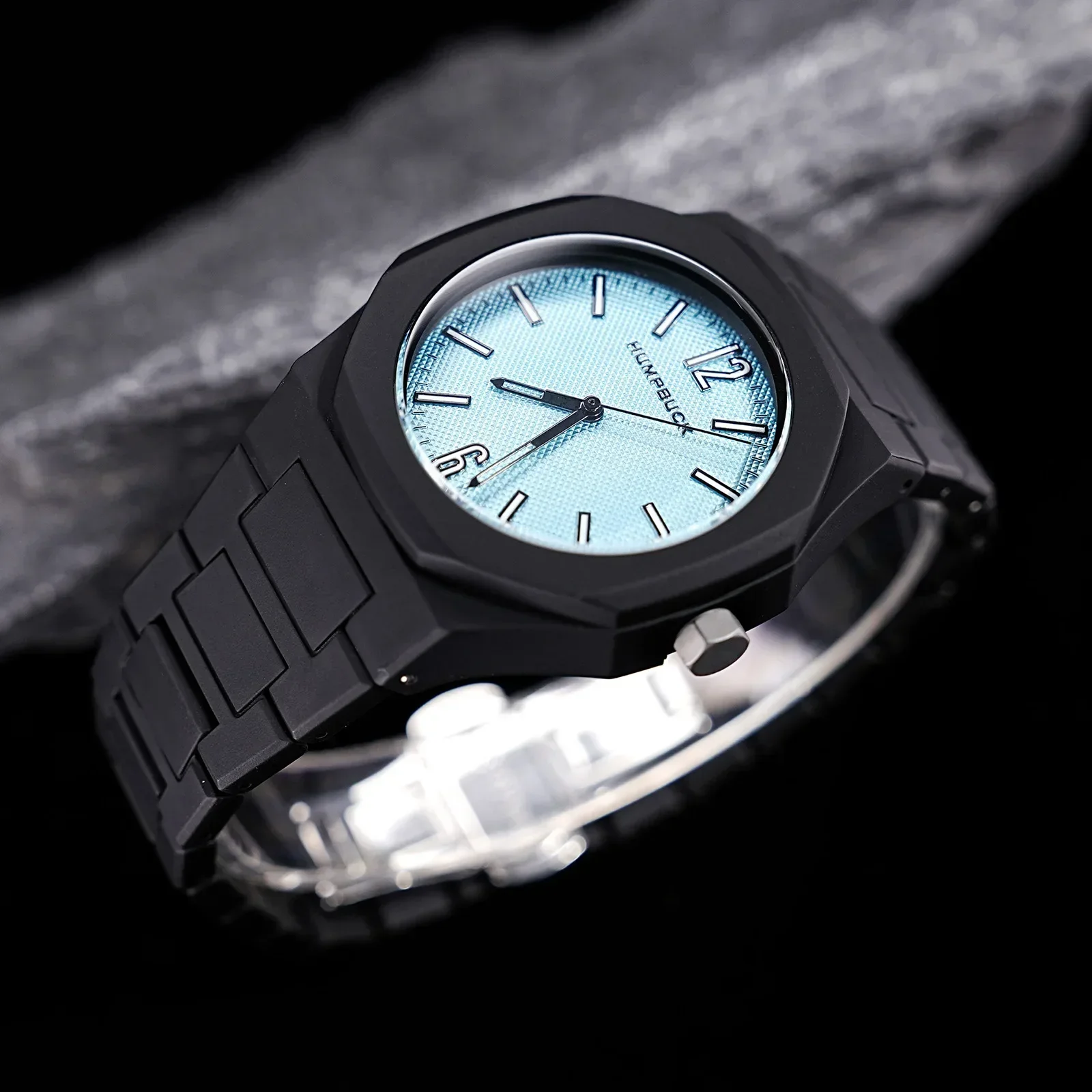 HUMPBUCK Watch Fashion Casual Quartz Light Waterproof Sport Chronograph Clock Men's Wristwatch New Design Round Dial Watch