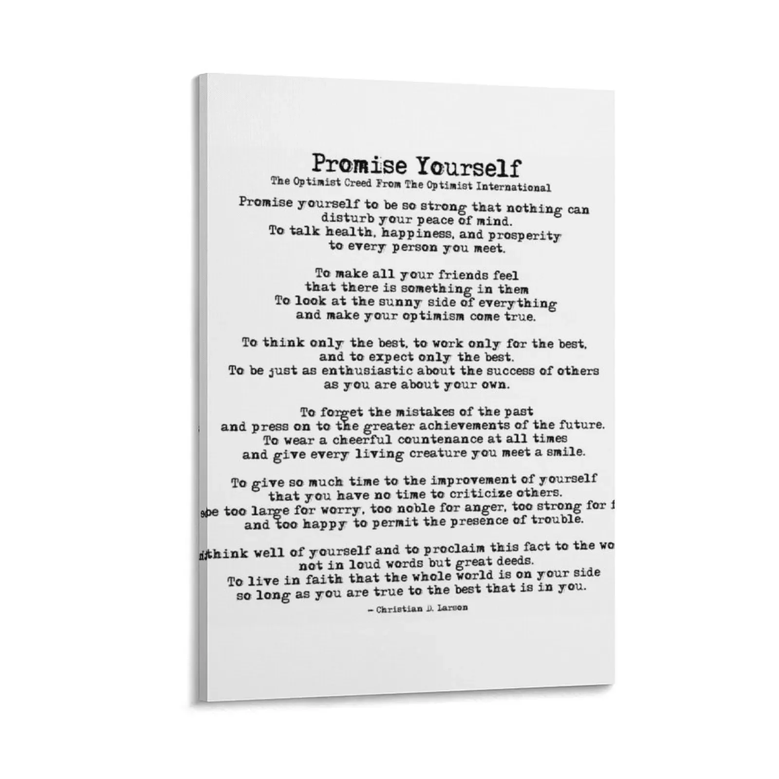 

Promise Yourself Poem Canvas Painting decor anime room decor posters for room room decorations