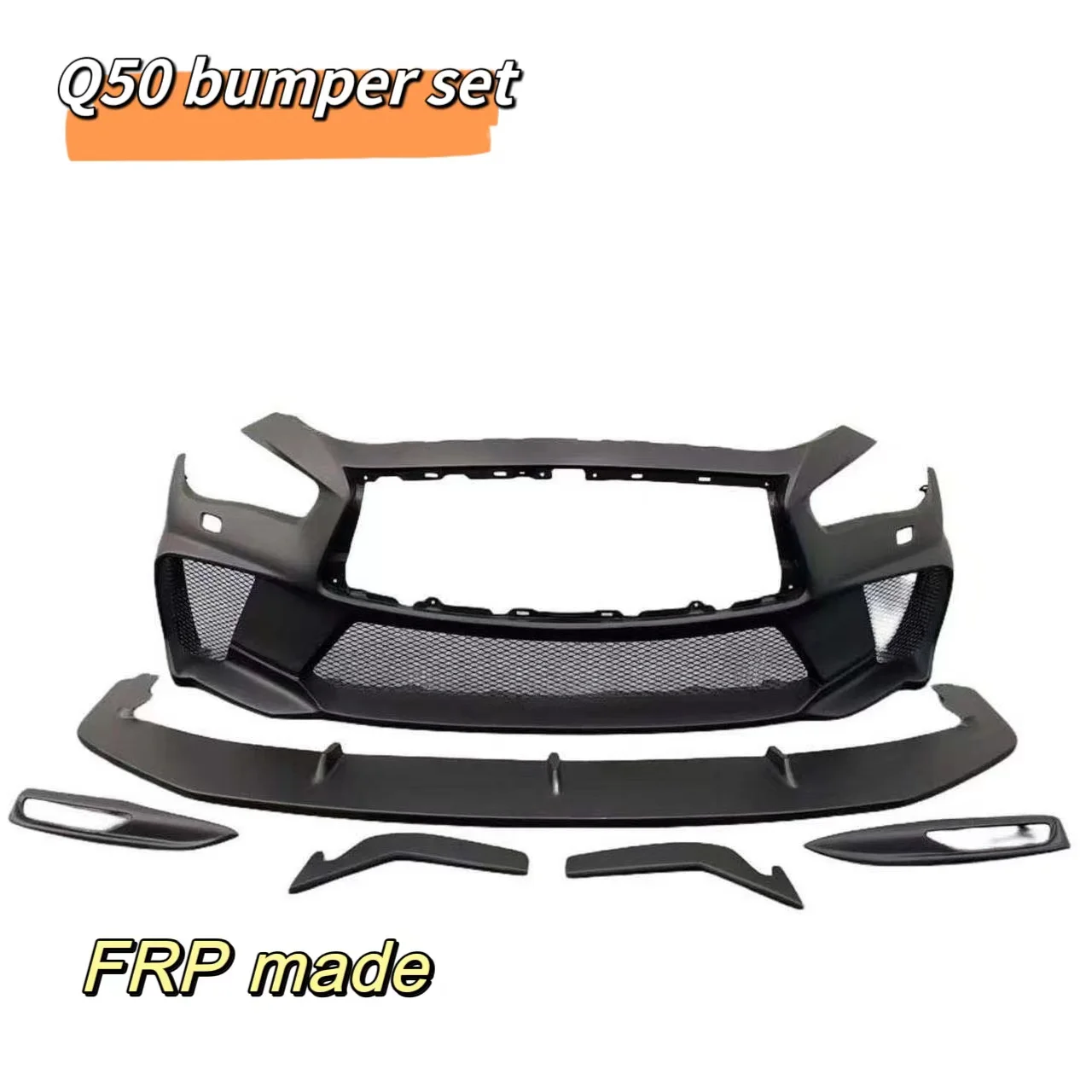 

MRD Front Bumper Set for Infiniti Q50 2014+ FRP Made Front Bumper Set Front Diffuser and Fog Light Cover