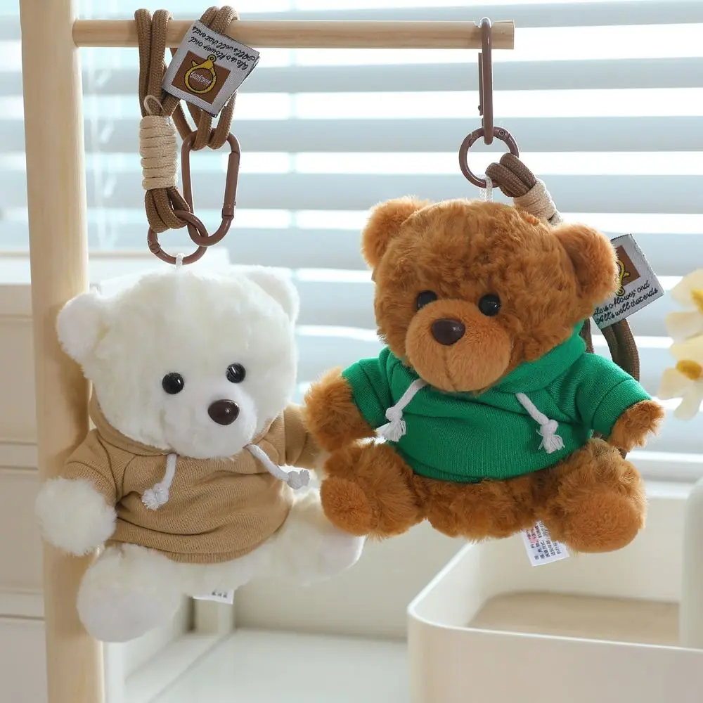 

Мультяшный плюшевый брелок-медведь с капюшоном, мягкая игрушка-медвежонок, кавайный брелок-медведь с защитой от потери, аксессуар для автомобильных ключей