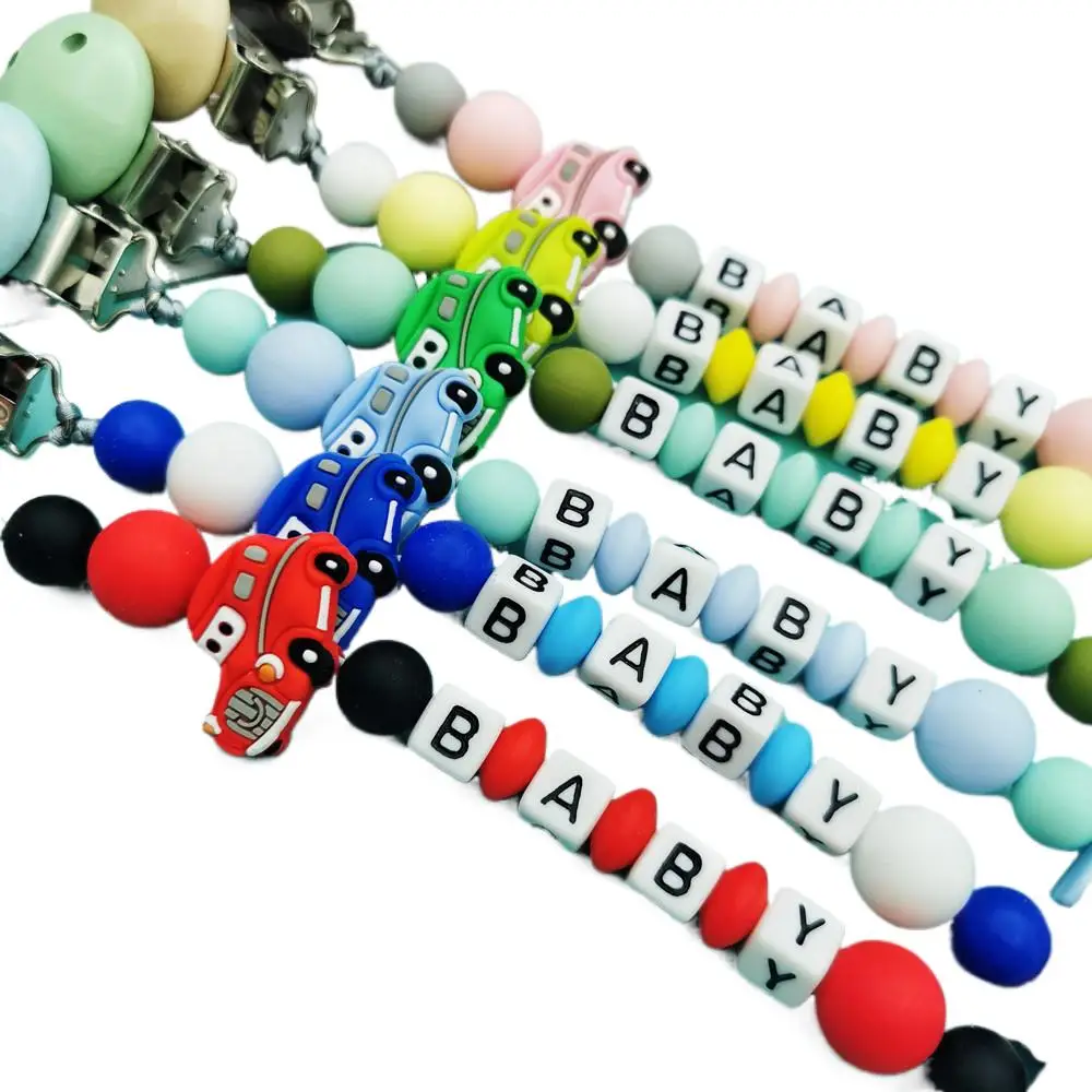 Baby Teether Pacifier Chain Silicone Car Pacifier Clips Infant Nipple Appease Soother Chain Clip Dummy Holder