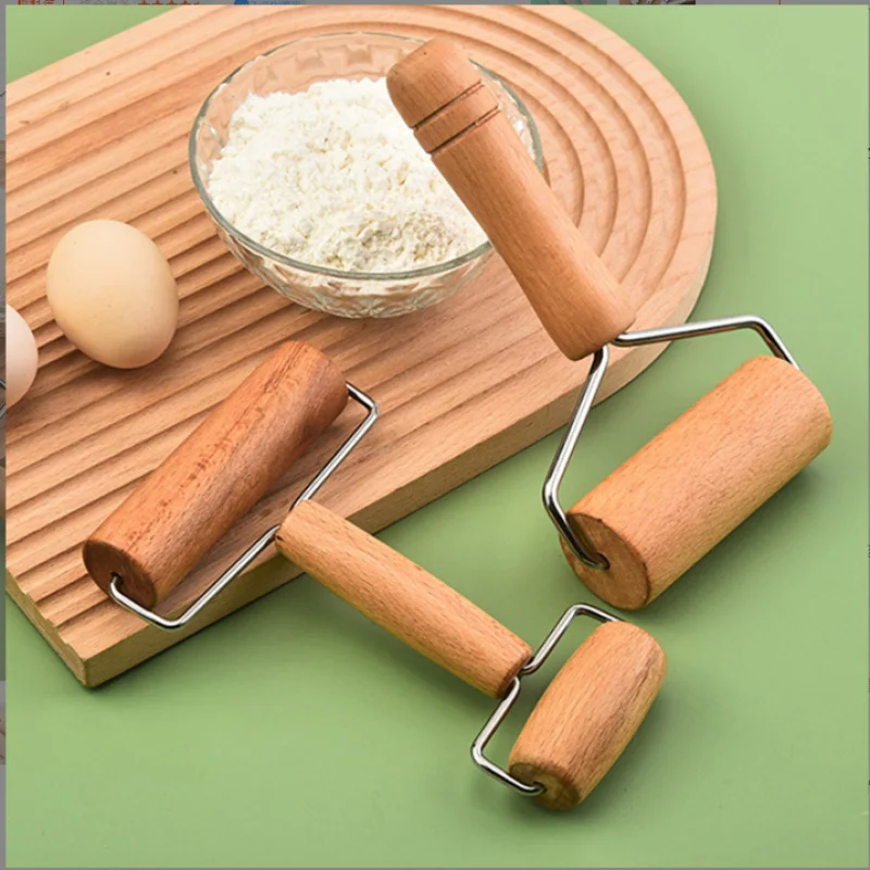 1pc Small Rolling Pin, Wooden Dough Roller, Non-Stick Pizza Roller, Dough Baker Roller Set for Home Kitchen Baking Cooking