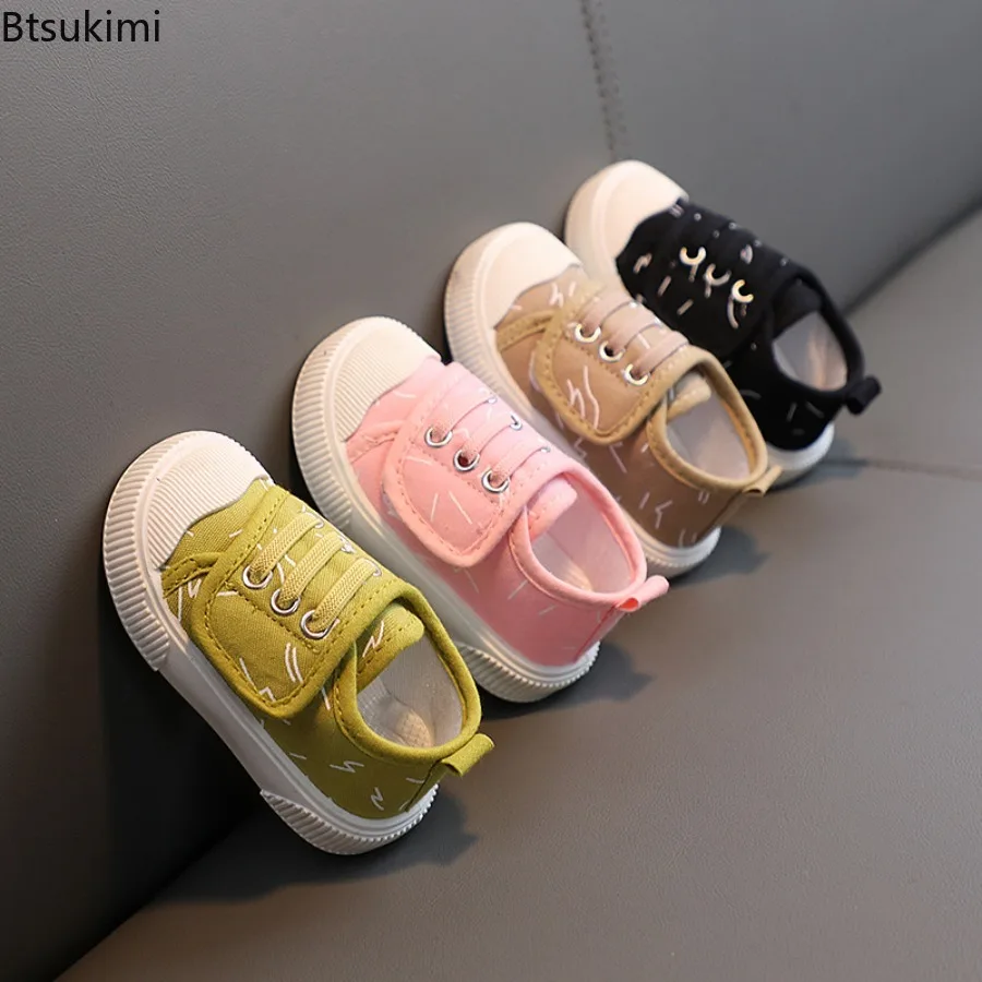 Kids Shoes for Girls Boys Sneakers Canvas Toddler Candy Color Breathable Shoes Soft Bottom Anti Slip Running Sport Casual Shoes