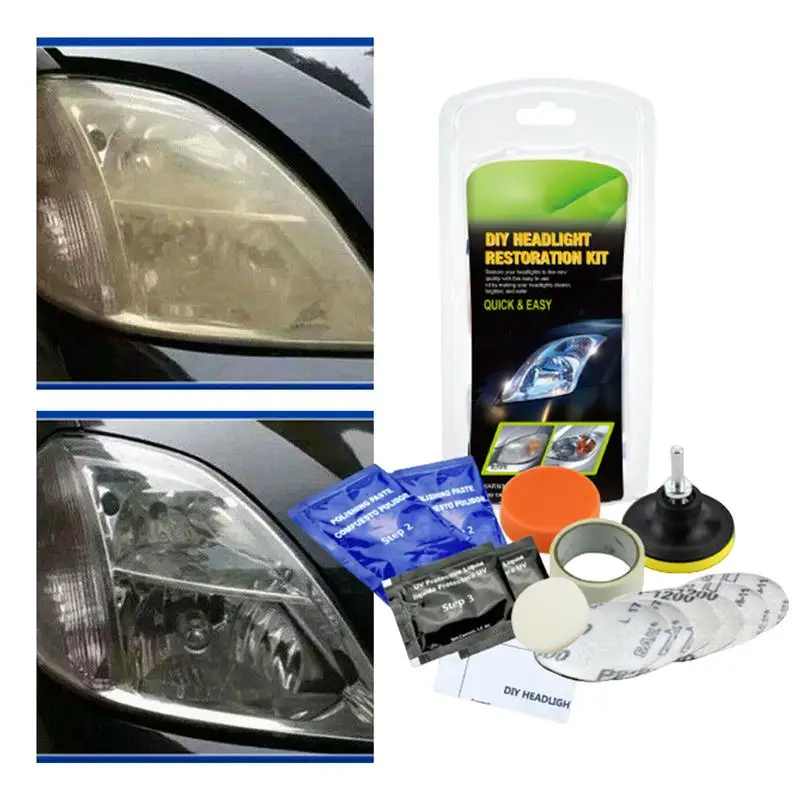 

Headlight Polish Kit Headlights Lens Restore Cleaner Automobile Polish Repair Tool Restore Sun Damaged Masking Tape Light