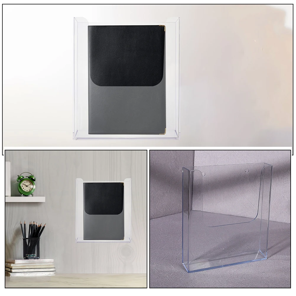 

2 Pcs File Folder Files Rack Wall Mounted Display Holder Document Hanging Organizer Booklet Office