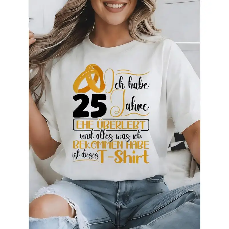 Survived 25 Years Of Marriage German Silver Wedding Anniversary T-Shirt