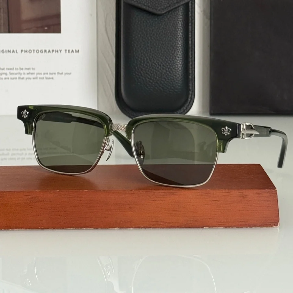 2026 Fashion High end Brand Designer Style Women's Luxury Sunglasses Artistic Carving Decoration Men's Titanium Sunglasses UV400