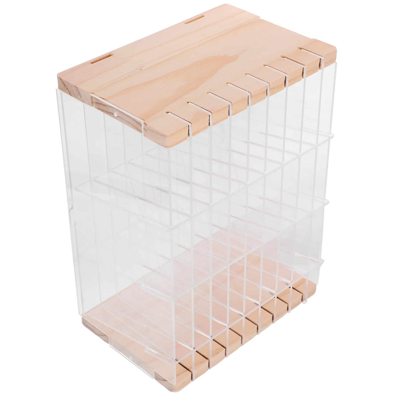 

Mark Pen Holder Acrylic Multi-functional Desktop Organizer Stationery Rack for Pens Markers Transparent Storage Box