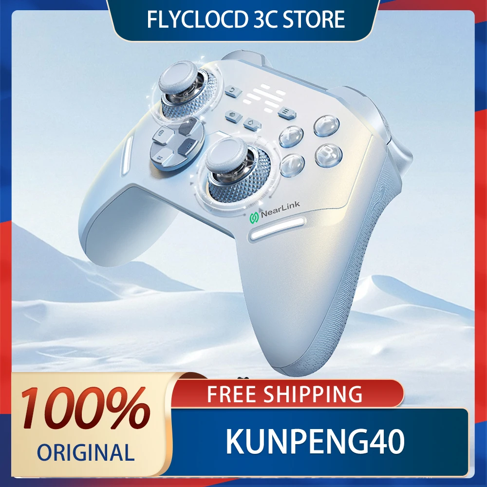 

BeiTong BeTop KunPeng40 Aurora Blue Gamepad Three Mode Wireless Game Controller 2000HZ TMR Joystick Trigger Gamepads For PC NS