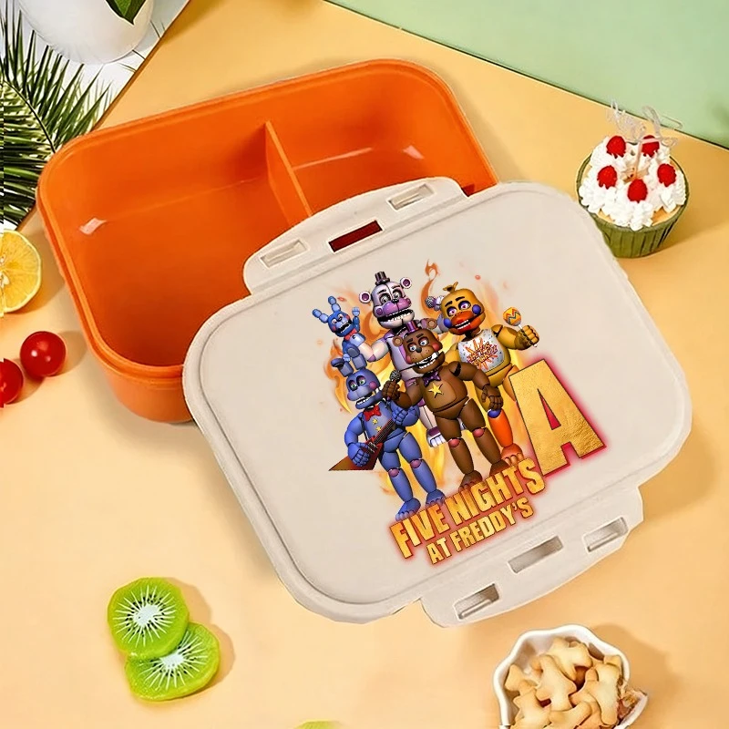 

Five Nights At Freddys Lunch Box Kawaii Anime Kids Portable Bento Boxs Student Hermetic Food Crisper Single Layer Capacity Gift