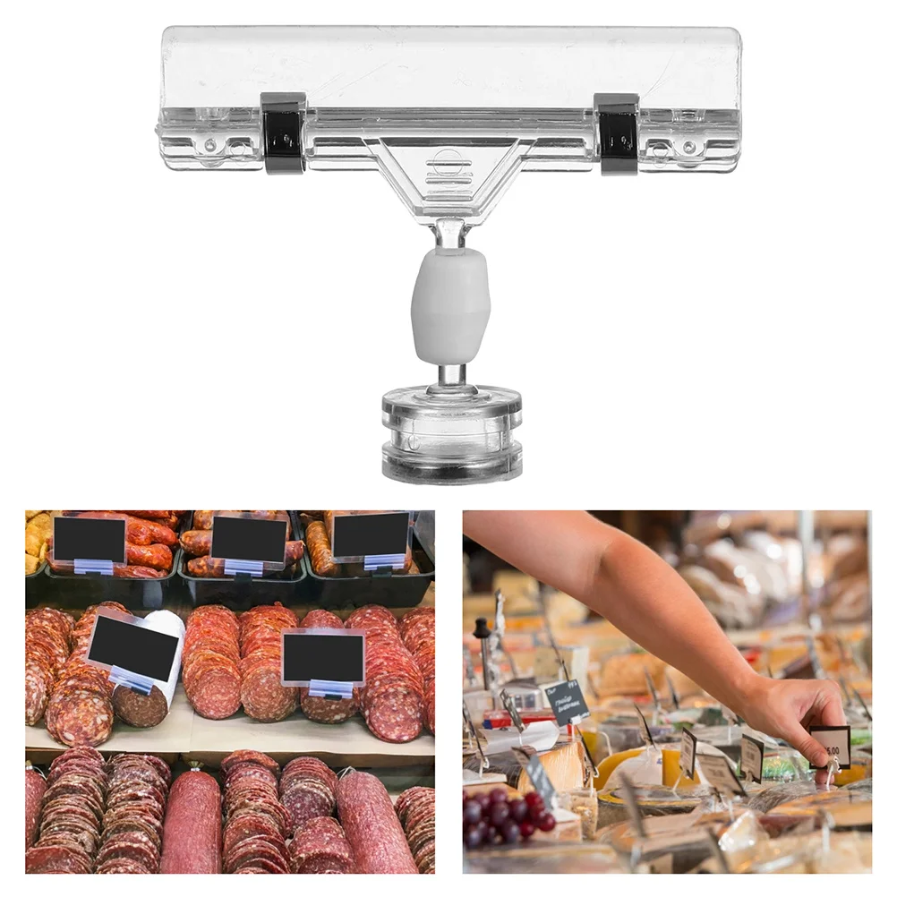 

4Pcs Transparent Magnetic Clips Strong Reliable Label Holder for Product Price Display Chalkboard Sign Stand in Store Mall