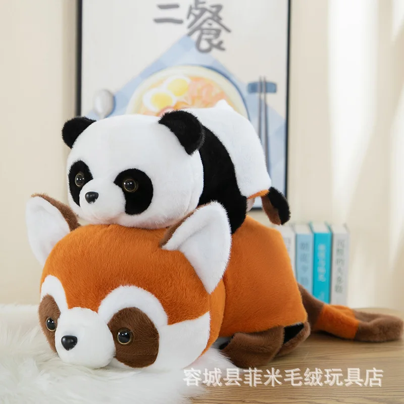 Kawaii knuffel Panda verandert in wasbeer Leuke gevulde pop Grappig knuffeldier Kinderverjaardagscadeau voor kinderen