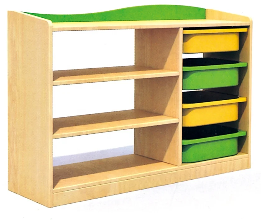 

Kindergarten Kids Furniture Children Book Shelf Daycare Cabinet Toy Storage Cabinet Wooden Cabinet