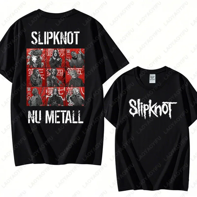 Vintage S-Slipknots Prepare for Hell Tour Black Cotton Tshirt Heavy Metal Rock Band Men Women  Hip Hop Aesthetic Graphic Tshirts