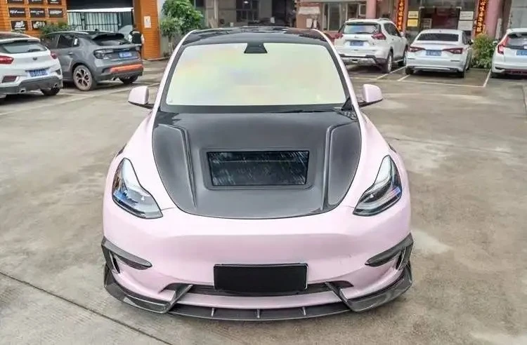 For  Model Y New Front Bumper Front Lip Side Skirt Rear Diffuser Spoiler Hood High Quality CMST Style Carbon Fiber Body Kit