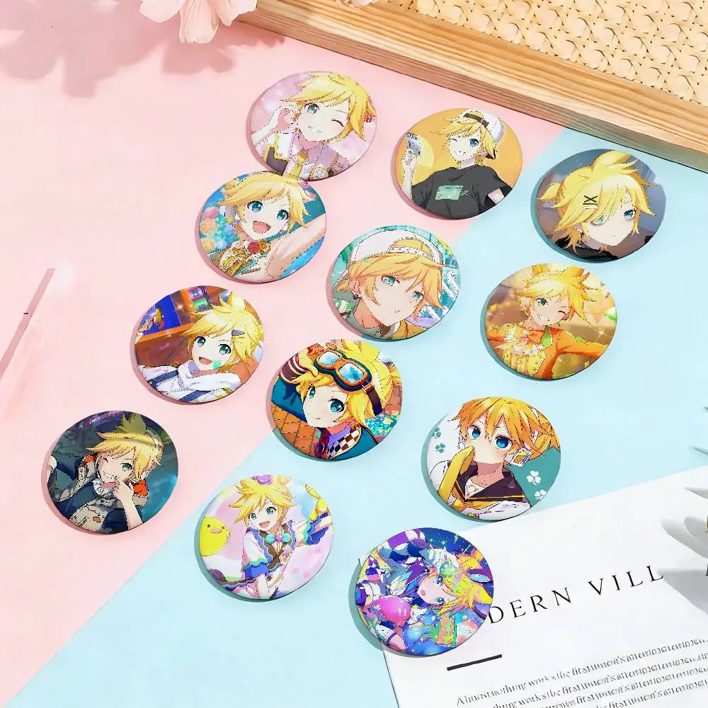 K-Kagamine-Len 58mm Cute Series Pins Funny Badge Interesting Cartoon Animals Brooches Backpack Clothes Gift Accessory A