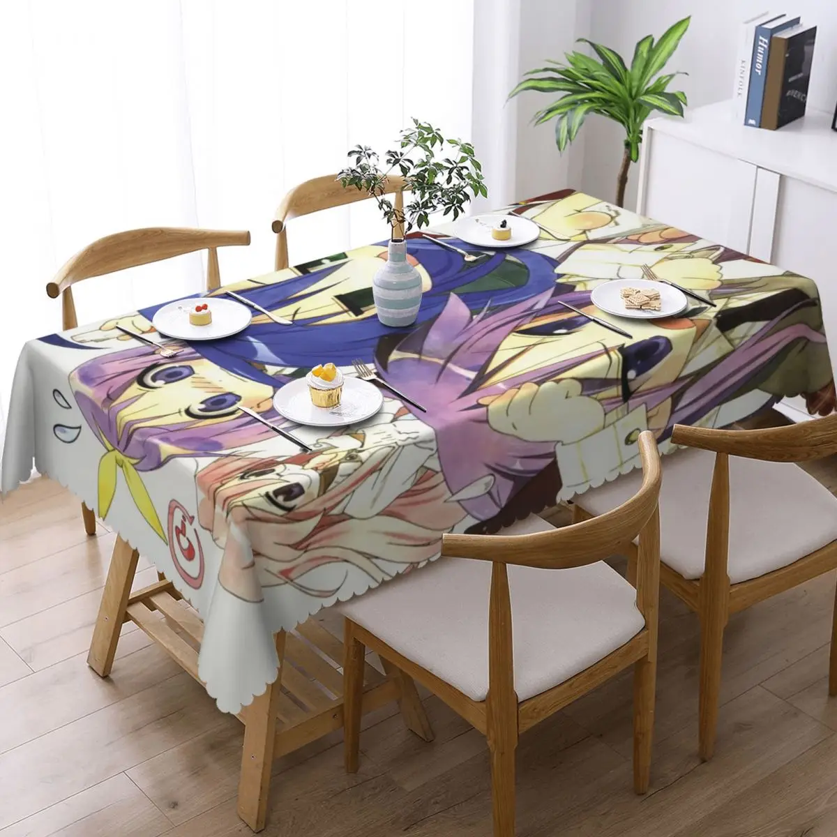 Lucky Star Campus Anime Cartoon Customized Rectangular Tablecloth Oilproof Table Cover for Dining Events Table Cloth
