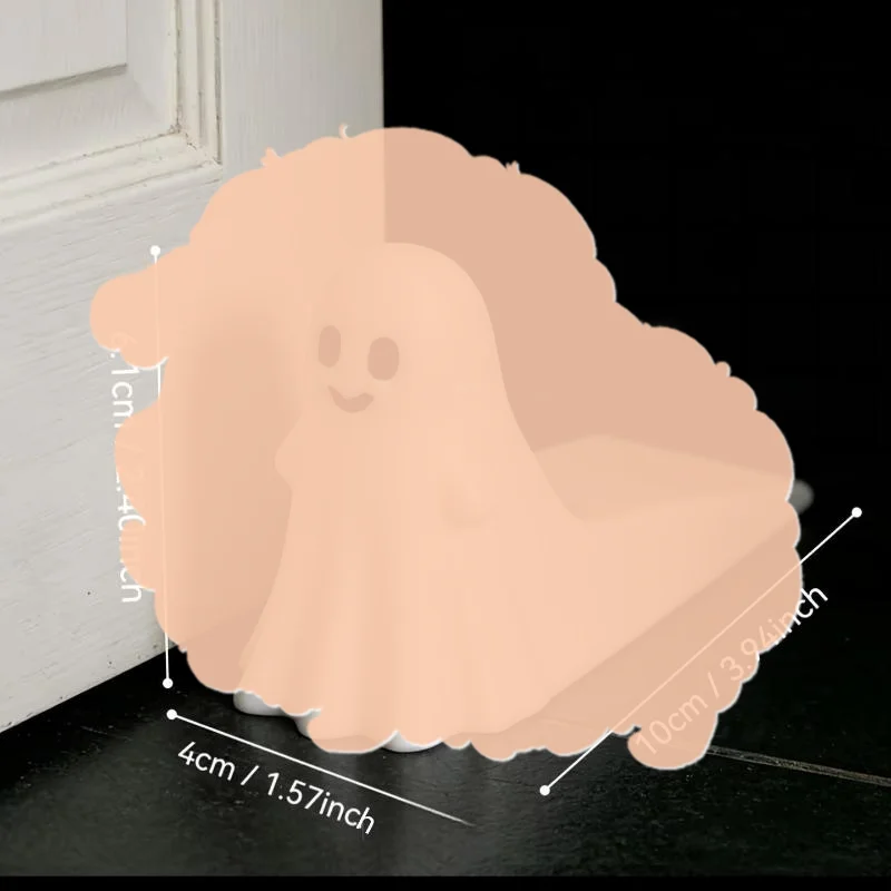 Simulation Ghost Shaped Door Stop Silent Anticollision Non-Slip Halloween Theme Decor for Home Party Door Holder