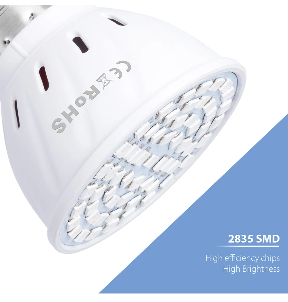 9W E27/E26 LED Wachsen Licht GU10 Volle Spektrum Pflanzen Lampe E14 Für Indoor Topf Obst Growbox Anbau birne MR16 AC220V 5W 7W – Detail 4