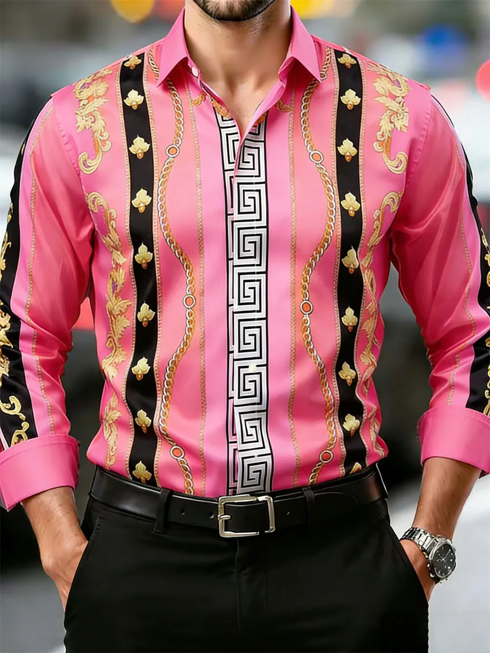 

Men's High Definition Baroque 3D Printed Shirt Casual Long Sleeve Button Design Wedding Party Clothing New 2026