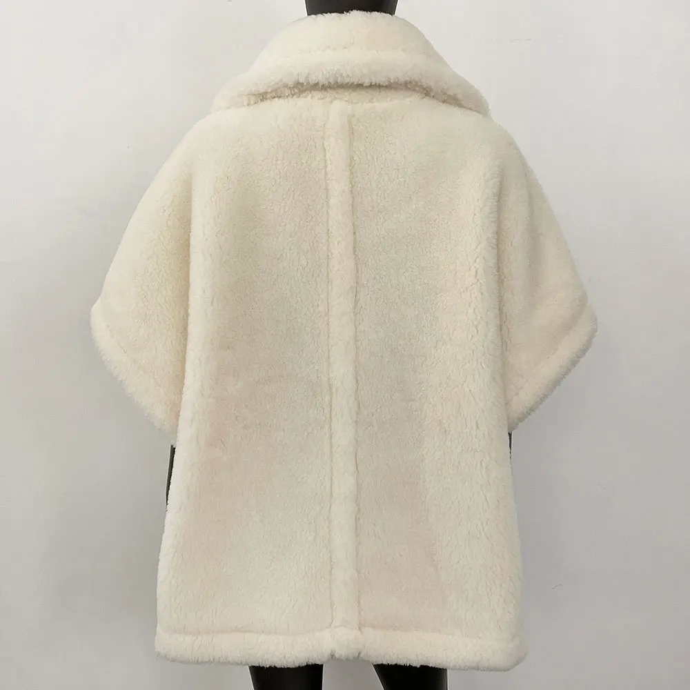 OFTBUY 2025 Dame Wollen Jas Korte Teddy Vest Jas Vrouwen Vest Gilet Bont Vest Oversize Mouwloos Bont Vest Vrouwen Bontjas