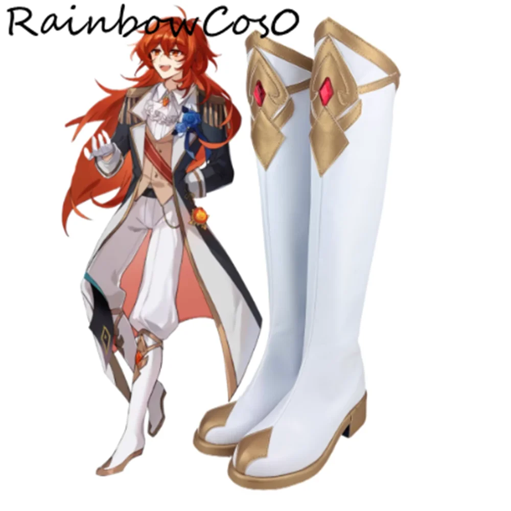 

Diluc Ragnvindr Genshin Impact Cosplay Shoes Boots Game Anime Party Halloween RainbowCos0 W5453