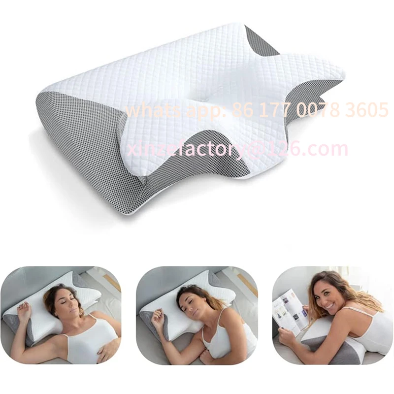 

Customizable Memory Foam Neck Pillow, 2 in 1 Ergonomic Contour Orthopedic Pillow for Neck Pain, Contoured Support