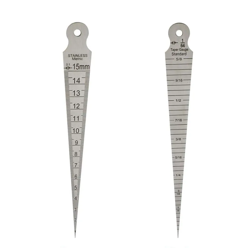

Taper Gage 1/8-5/8 Inch 1-15 MM Stainless Taper Welding Gauge Test Ulnar Inch & Metric Standard Aperture ruler