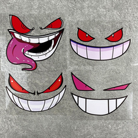 1PC Demon Smiling Face Creative Motorcycle Sticker Waterproof Motorbike Fuel Tank Helmet Electric Scooter Sunscreen Vinyl Decals