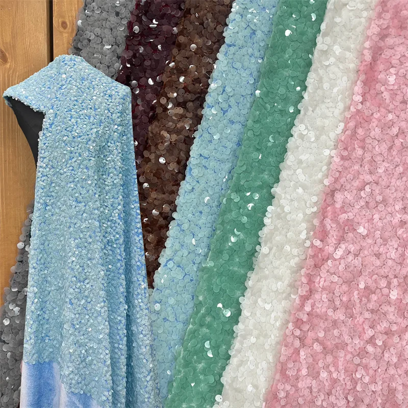 

1 ярда 9 мм кружевная ткань с блестками и жемчужной вышивкой для свадебных платьев «сделай сам», вечерние платья, материал одежды