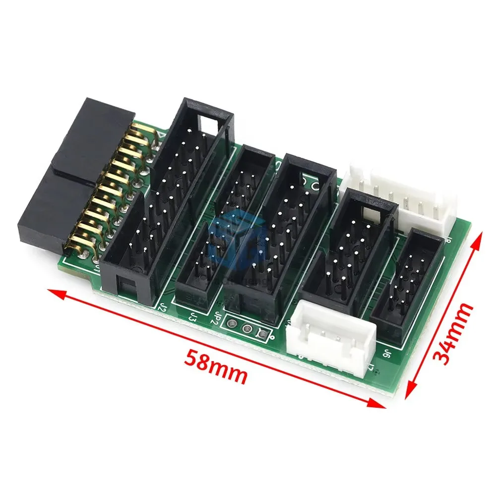 For JLINK V8 V9 Adapter Plate JTAG to SWD Multi-function for ULINK2 STLINK V2 Multi-function Switching Board 2.54 Flat Cable