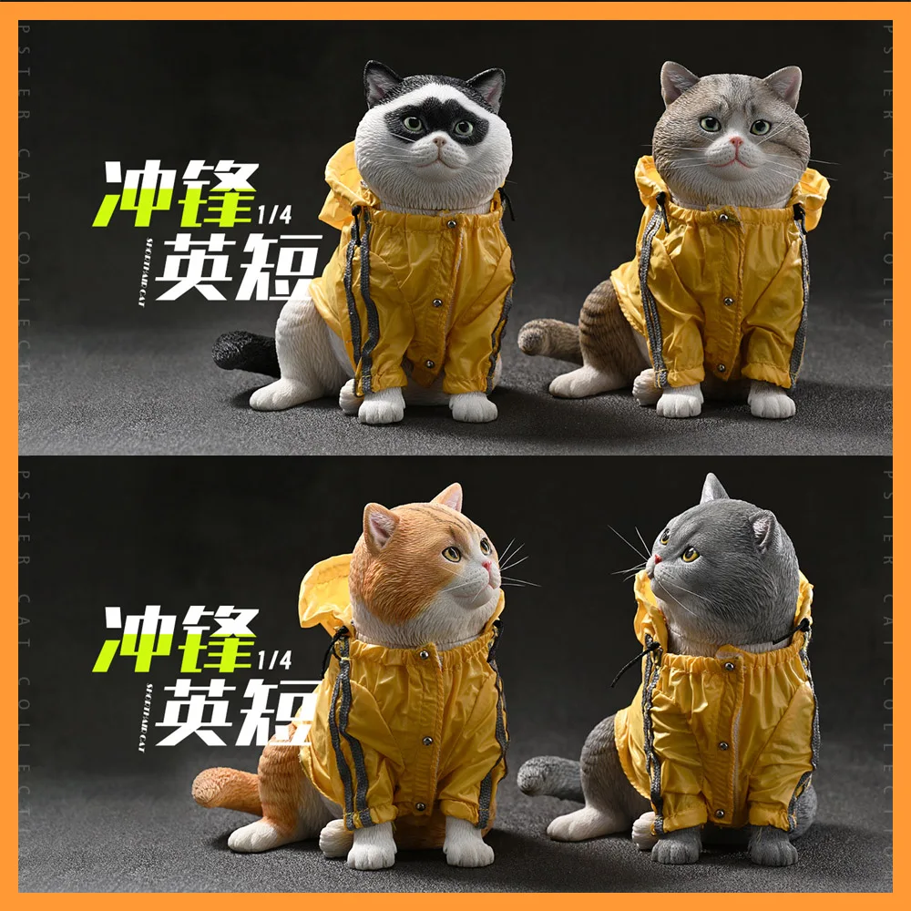 

CW2301 High 12cm Scale Mini English Short Cat Trend Hooded Assault Suit Fat Cat Model Accessories Fit 1/4 Soldier Action Figure