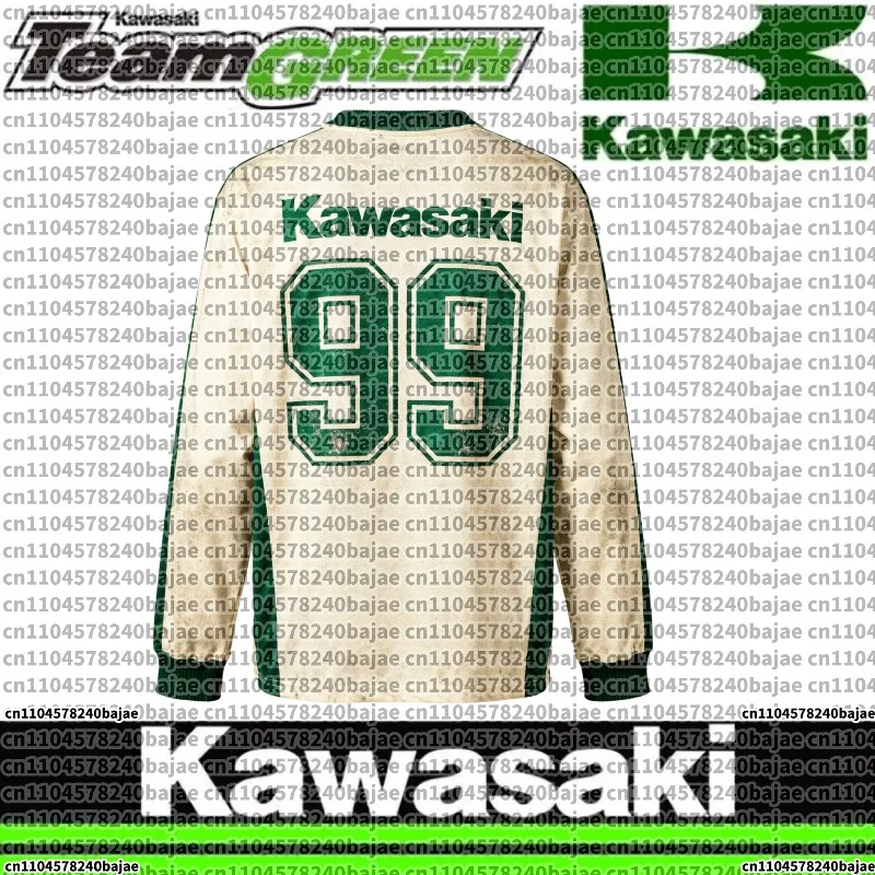 

Kawasaki Motorcycle Racing Team Men's T-shirt Long Sleeve Spring and Autumn Men's T-shirt 2025 New Sports Breathable Men's Top