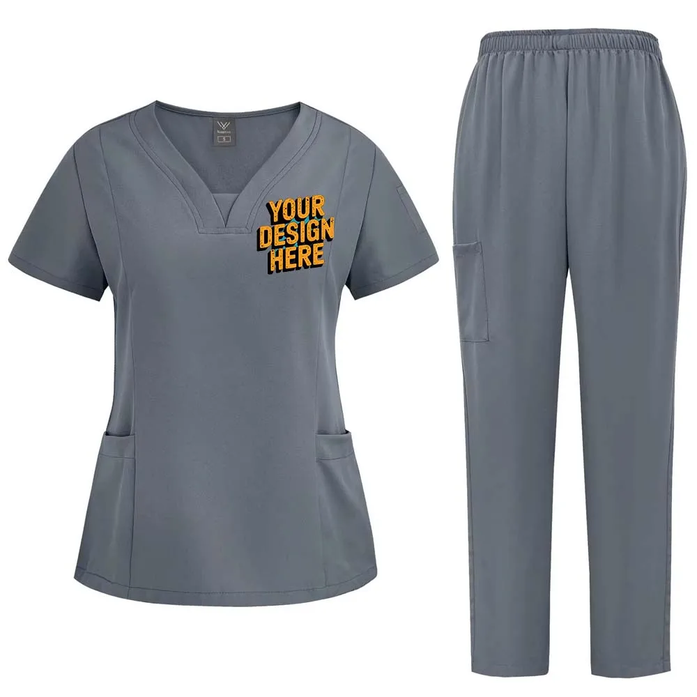 Vêtements de lavage des mains, vêtements de travail médical, costume de médecin et d'infirmière, décontracté, ample, grande taille, uniforme multicolore, Logo personnalisé gratuit