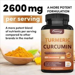 Turmeric Powder Curcumin Supplement Contains 95% Curcumin and Black Pepper Extract