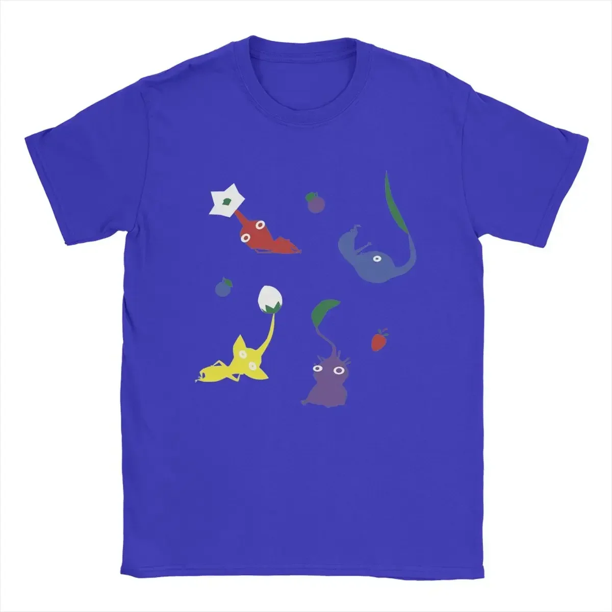 pamuklu giysiler Vintage kısa kollu ekip boyun Tee gömlek parti T-Shirt Erkekler Pik desen Pikmin T Shirt mens t shirts