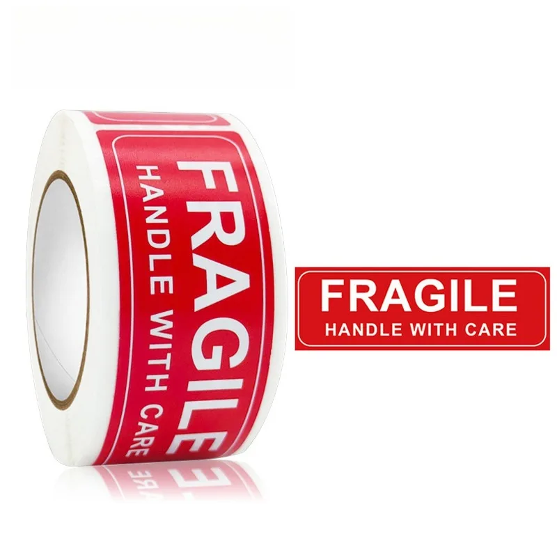 Fragile Handle with Care Transport Goods Carton Warning Sticker Express Packaging Self-adhesive Prompt Label Sticker