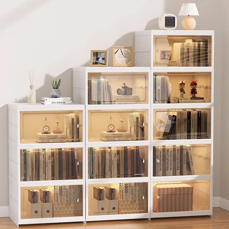 White Bookcase Books Drawer Industrial Office Indoor Bedroom Storage Shelf Library Office Estanteria Cubos Library Furniture