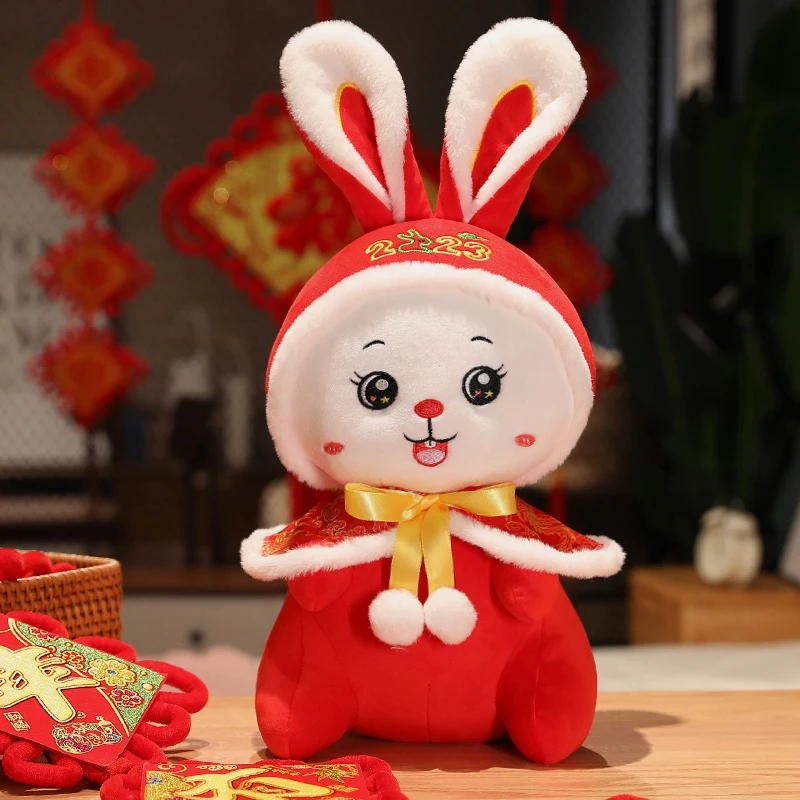 Year Of The Rabbit Mascot 2023 Plush Cape Rabbit Gift Lunar New Year Celebration Festival image 2