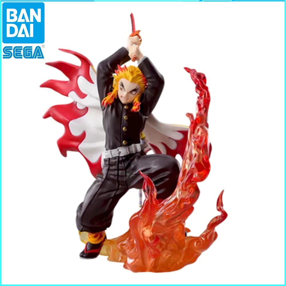 SEGA Xross Link Demon Slayer Kyojuro Rengoku Figure Battle Red Flame Effect Statue Anime Hashira Desktop Collection Model Orname