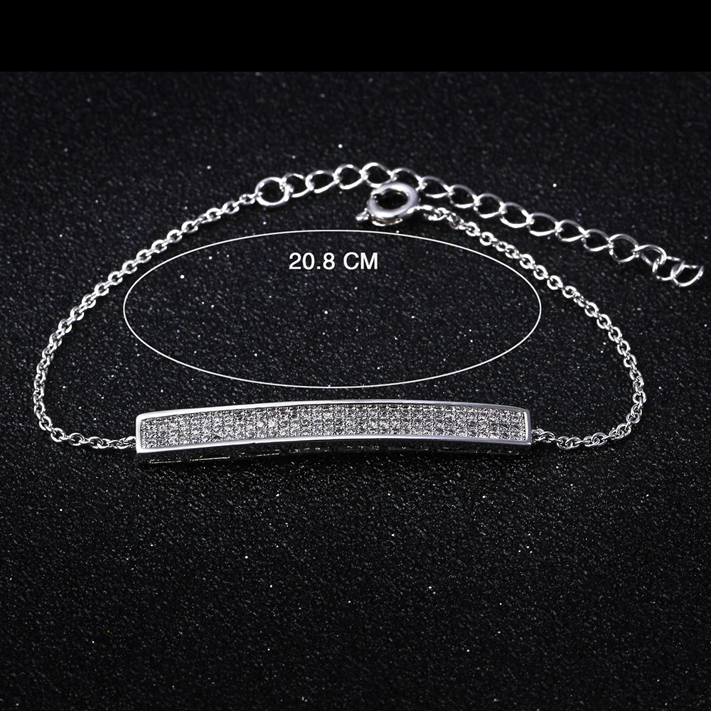

Copper Bracelet with Real Rhodium Plating – Dainty Sparkly Fashion Jewelry for Women