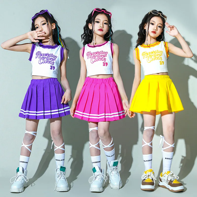 

Kids Hip Hop Clothing Purple Vest Streetwear Purple Skirt for Girls Dance Costume Clothes